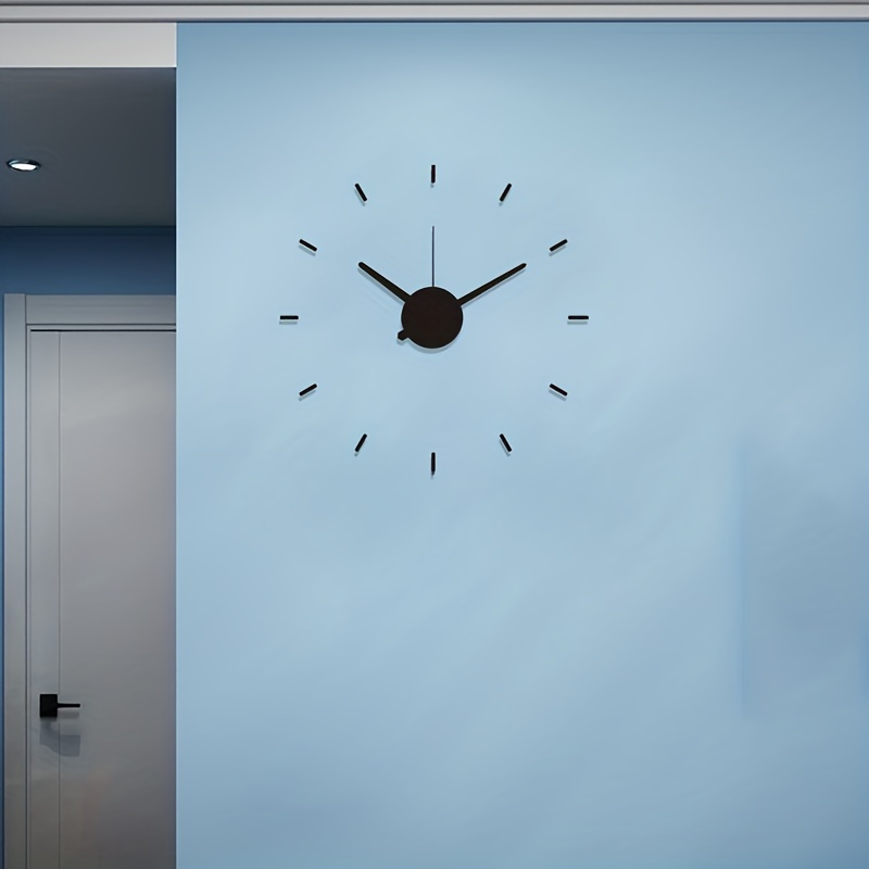 Reloj de pared acrílico con adhesivo de pared para sala de estar, reloj de  pared grande y moderno para pared en blanco, fácil de montar, sin marco