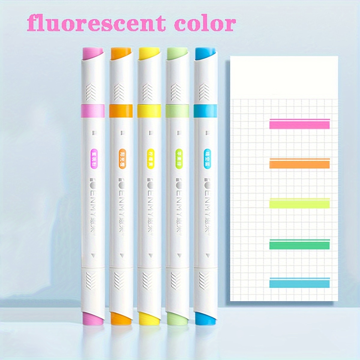 1box Random Color Macaron Fluorescent Eyecare Soft Tip Marker Pen
