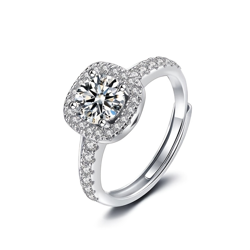 Mother Day Gift 0.45cts SimulatedDiamond Women Heart Adjustable