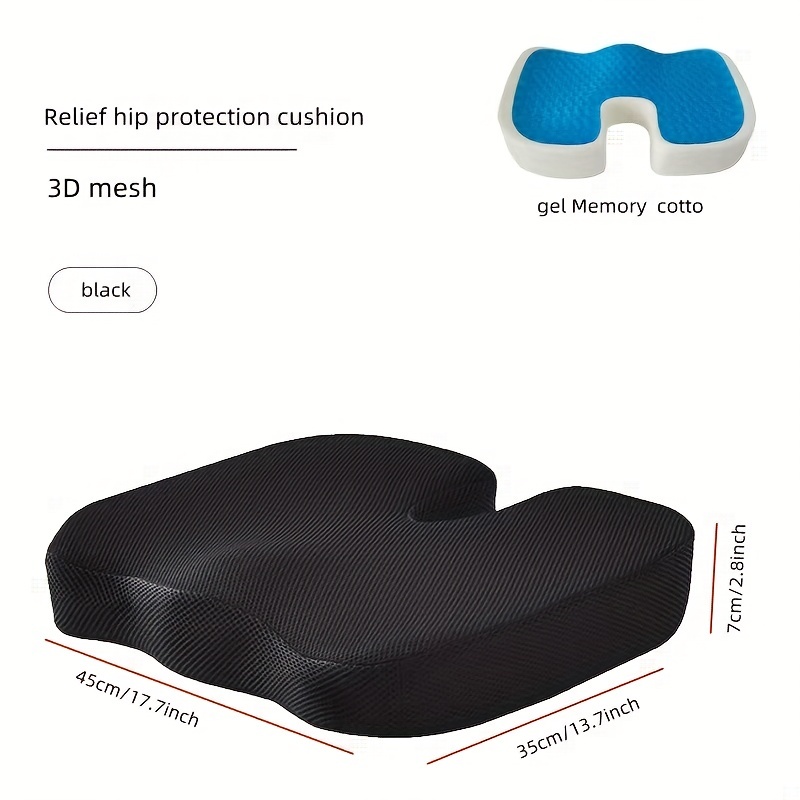 U Shaped Travel Seat Cushion Coccyx Orthopedic Massage Chair Cushion Car  Office Memory Foam Pillow Support Sciatica Pain Relief
