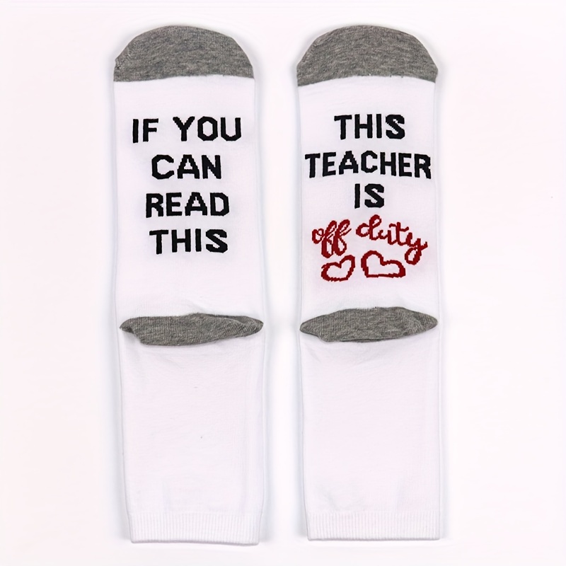 Funny Novelty Teacher Work Crew Socks Cotton Breathable Floor Socks