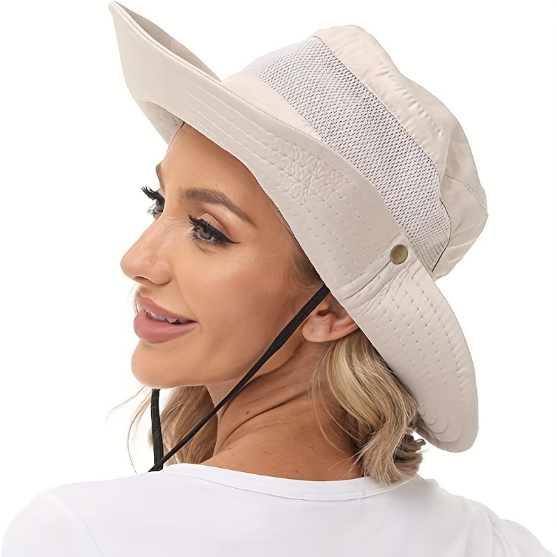 Breathable Mesh Sun Protection Bucket Hat Wide Brim Uv - Temu Austria