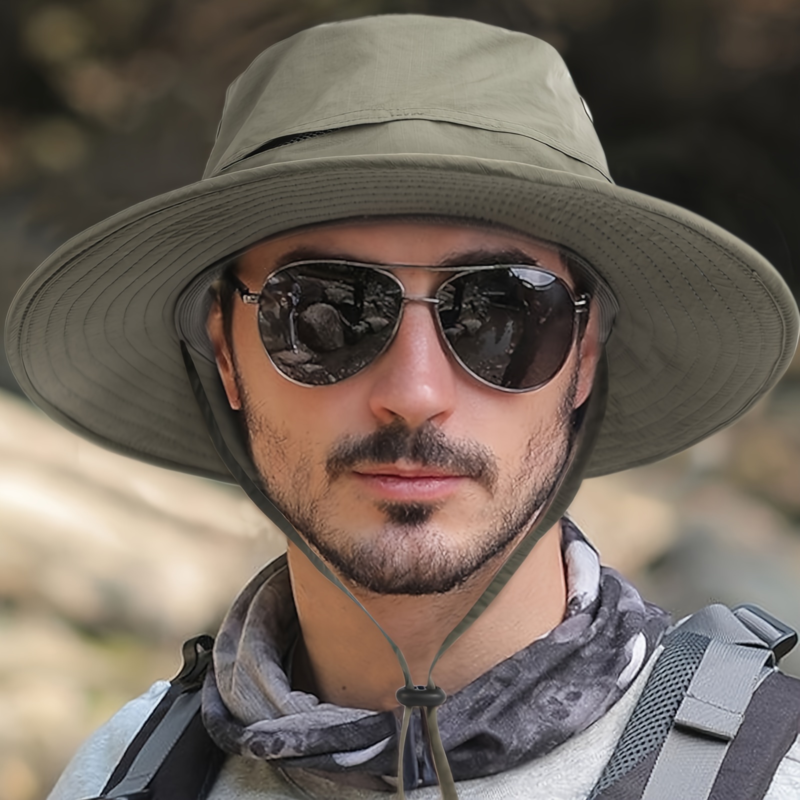 Wide Brim Hiking Hat For Men Women Outdoor Sun Protection Hat For