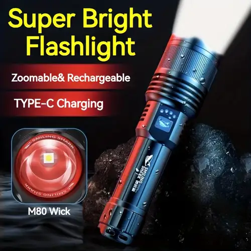 Lampe de poche multifonction à manivelle avec batterie de 1000mAh - 4  couleurs, gradation sans paliers, chargement de type C, accessoires de  sortie standard USB - Temu Belgium