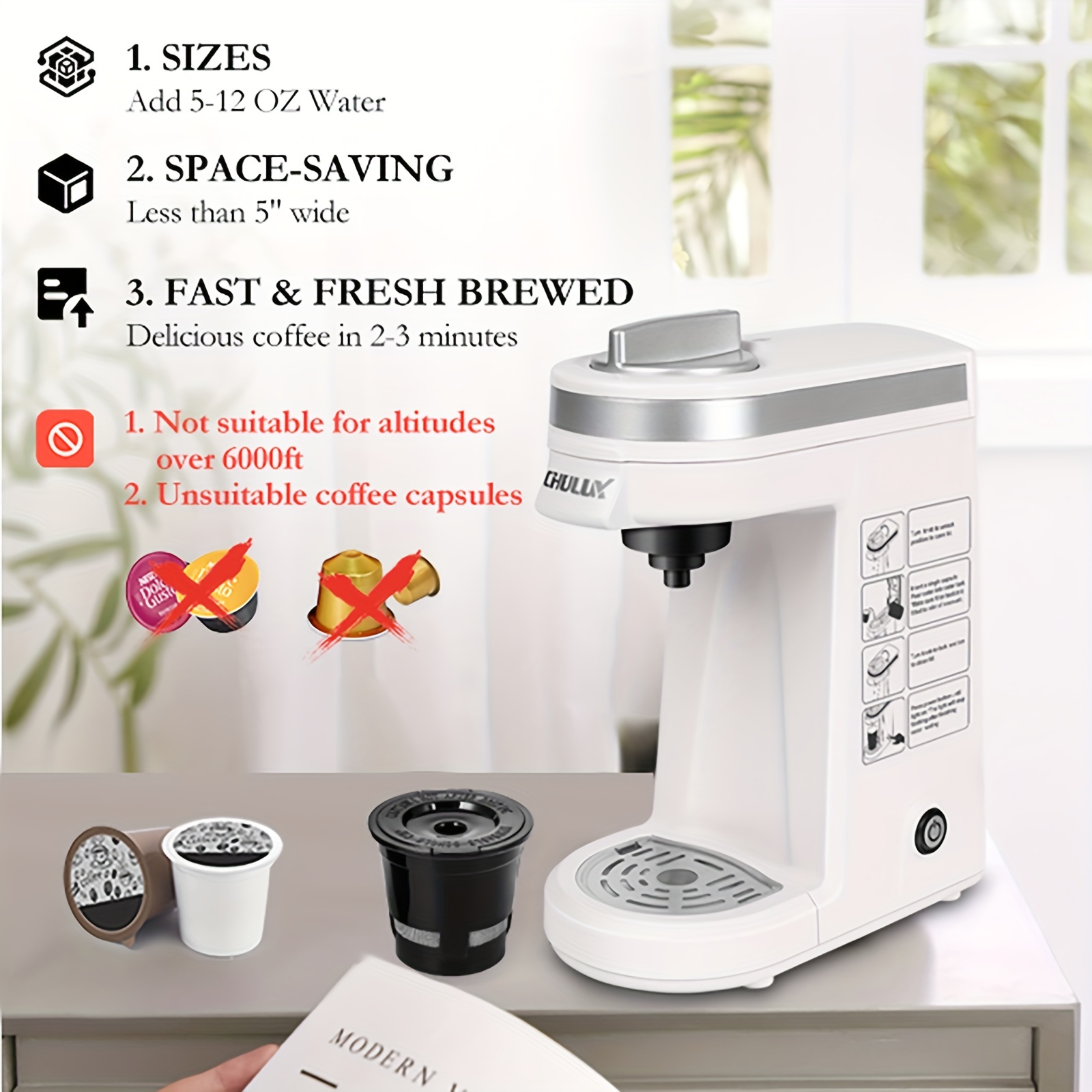 3 in 1 Single Cup Coffee Maker, Tea Maker, and K-Cup brewing Machine 