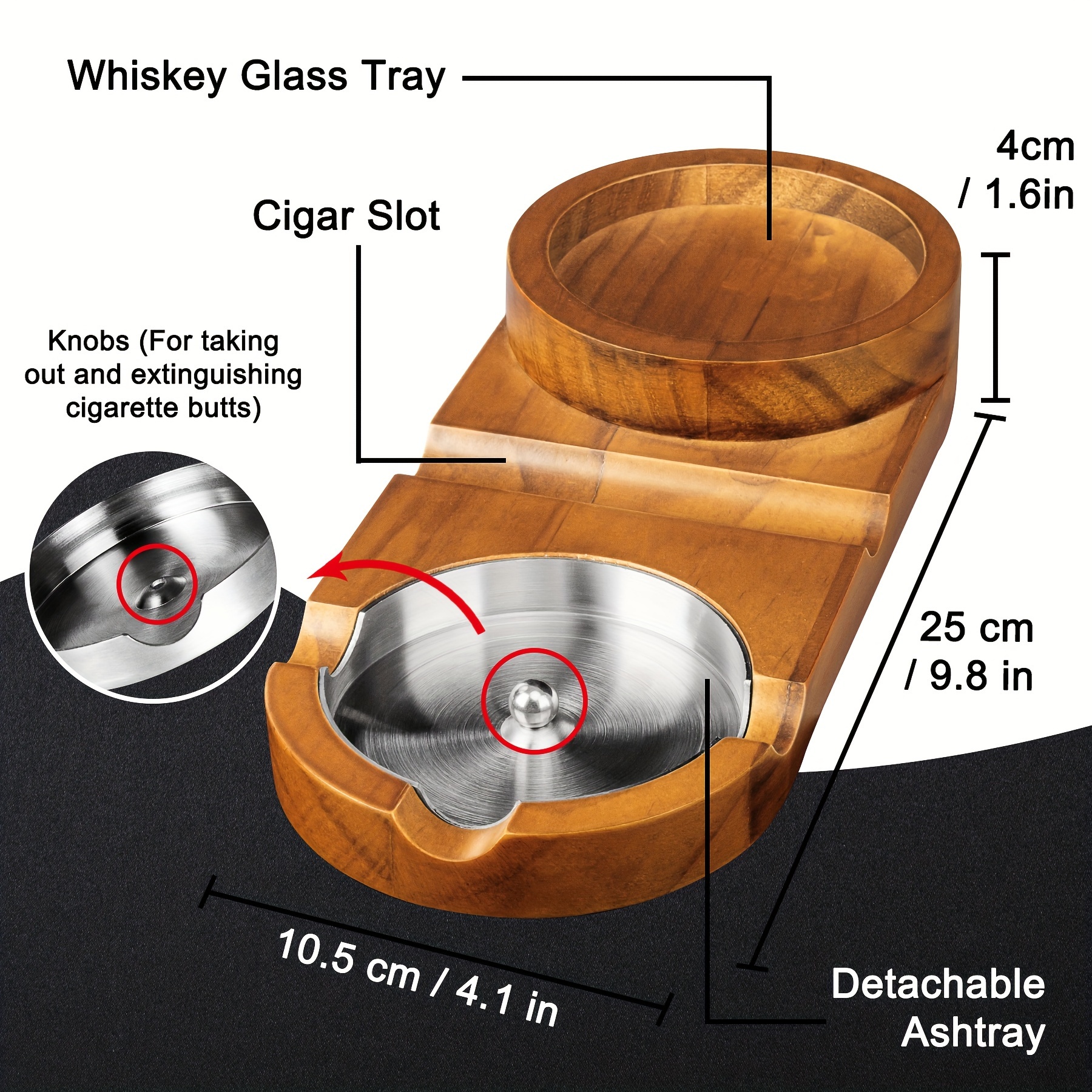 1pc Aschenbecher Whiskey glas tablett Zigarrenhalter Drinnen - Temu Austria