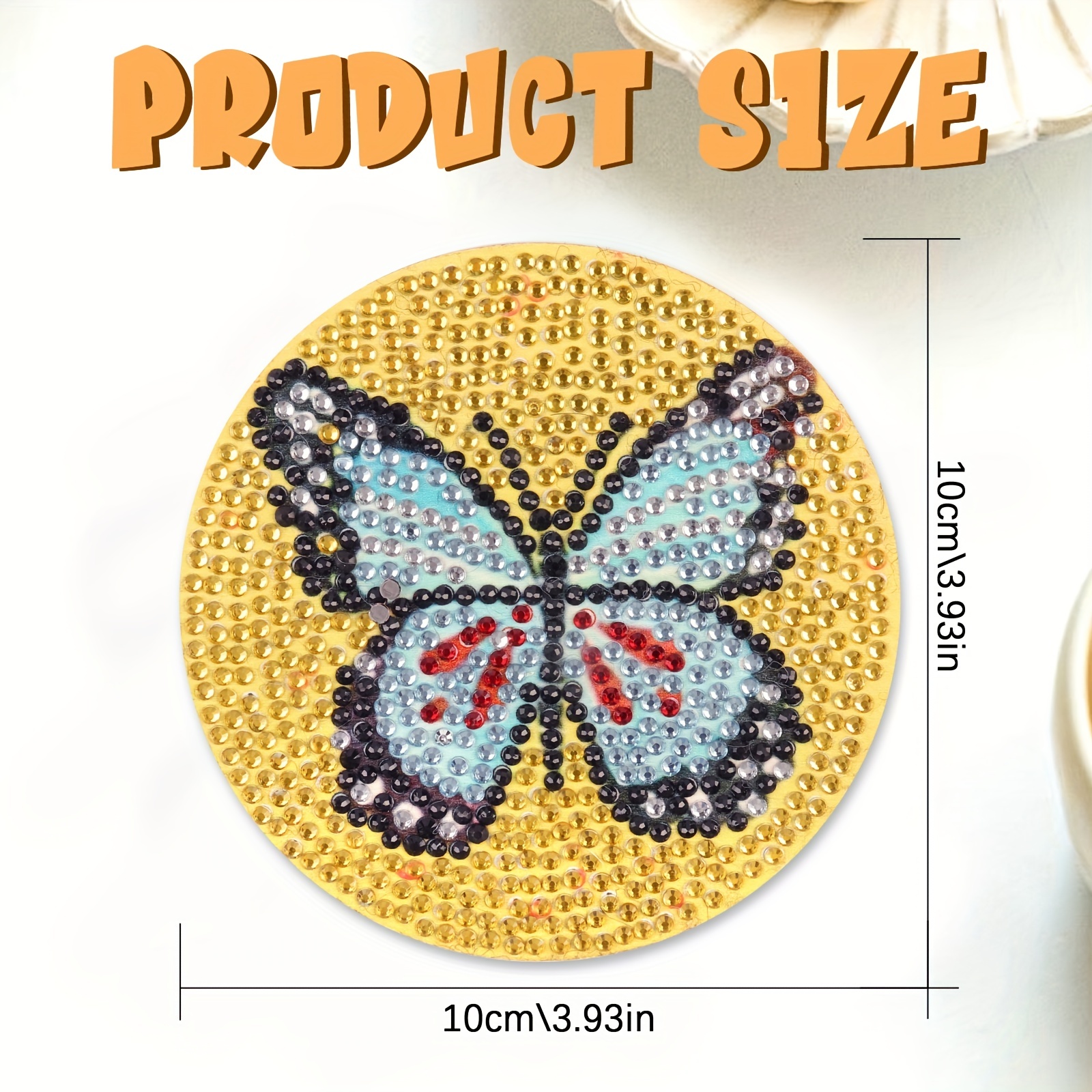 Butterfly Diamond Painting Coaster Kit Diy Shaped Artificial - Temu