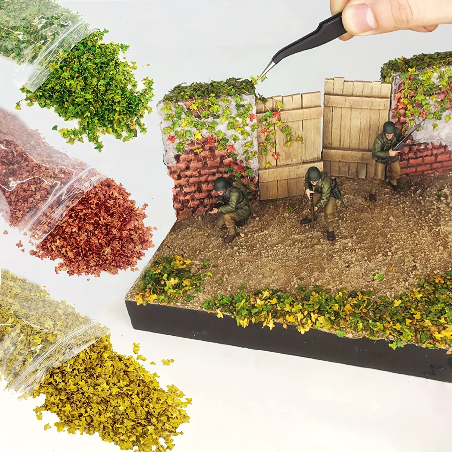 Micro Landscape Leaves Sand Table Grass Accessories - Temu