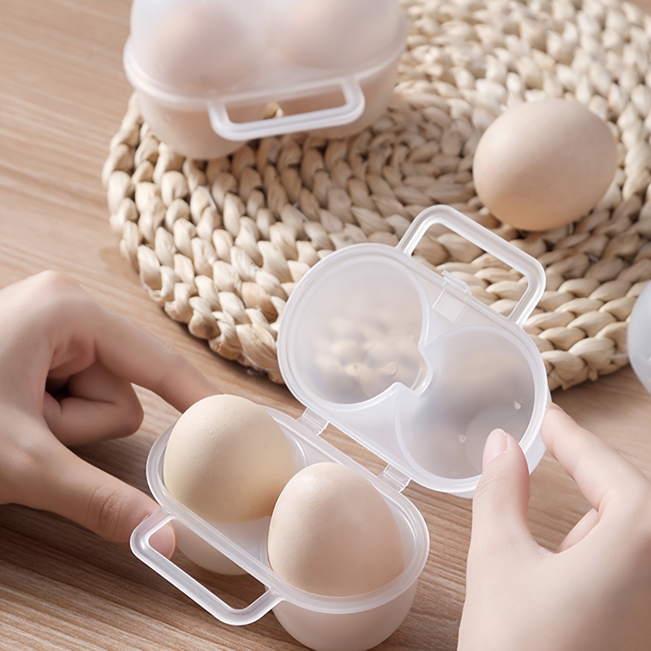 Portable Egg Carrier Holder Durable Plastic Storage Box With - Temu