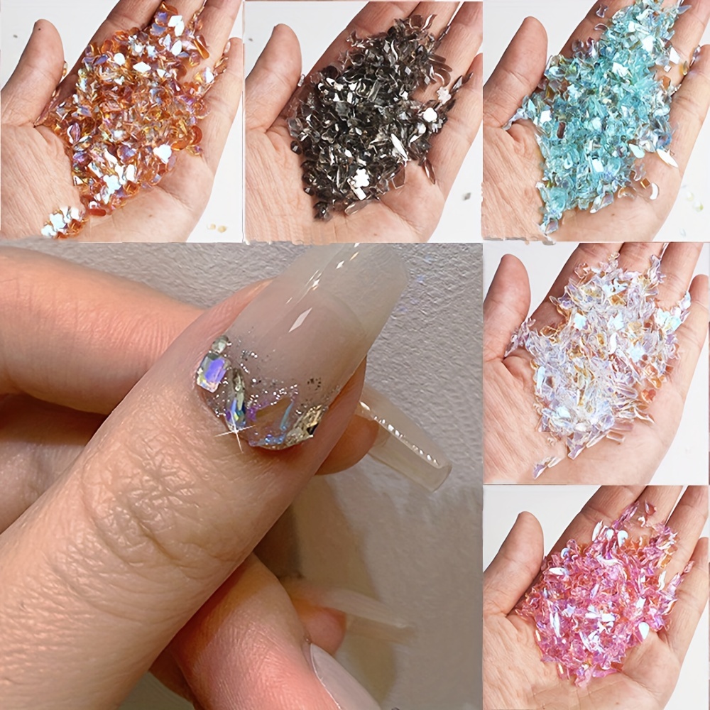 Mixed Shape Aurora Glass Crystal Nail Art Rhinestones Nail Gems