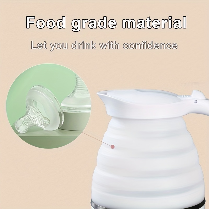 Electric kettle foldable silicone portable water kettle 600ml mini