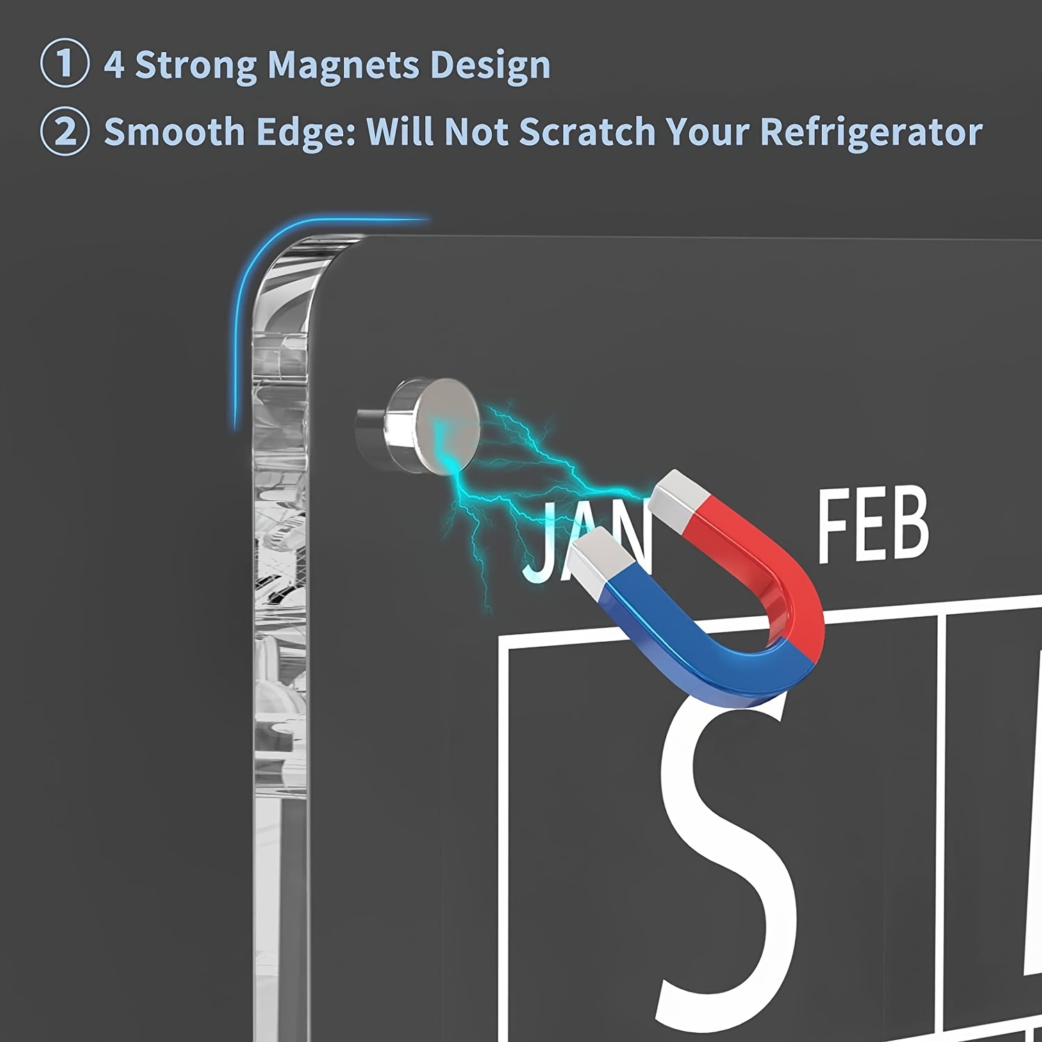 Magnetic Acrylic Calendar For Fridge A4/a3 Size Acrylic Note - Temu