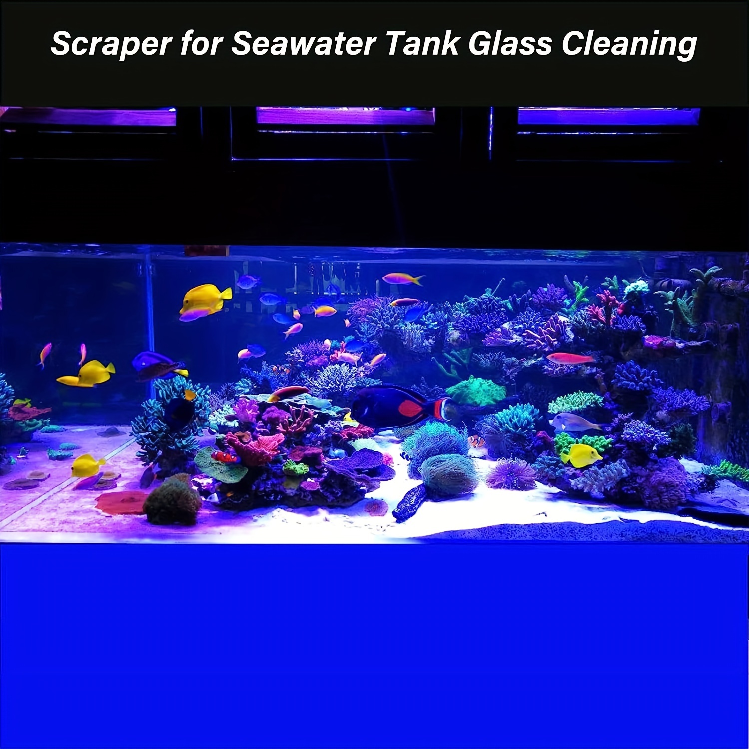 Aquarium Algae Scraper Stainless Steel Scrubber Glass Cleaner Tool