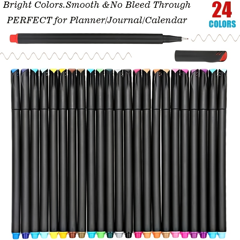 New Fine Tip Pens 24 Colors Pens Fineliner Pens Journal Planner Pens for  Bullet Journaling Note