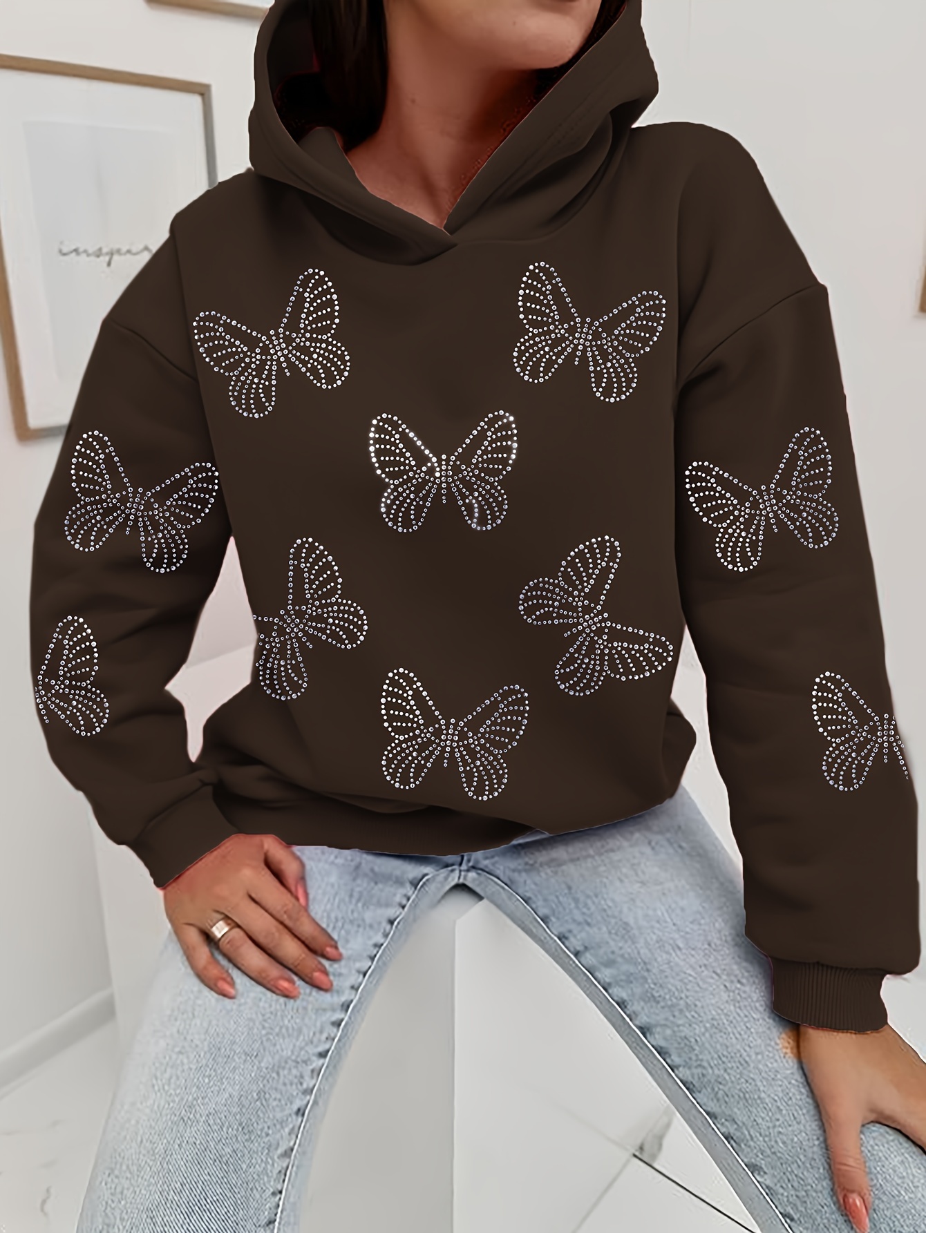 Butterfly sales embroidered hoodie