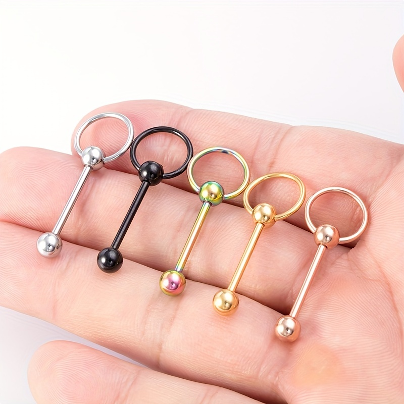 Tongue ring with on sale hoop