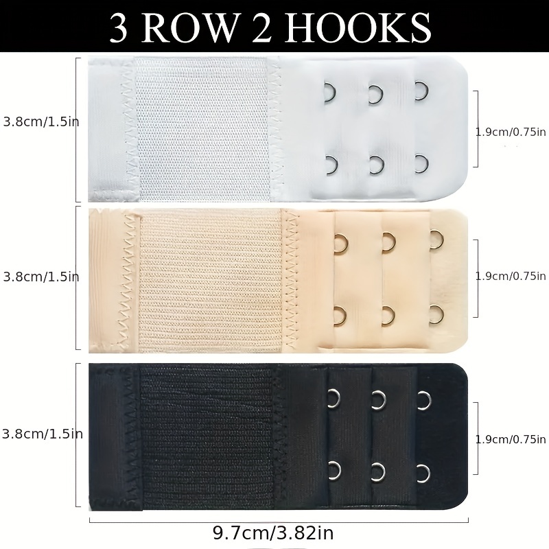 3pcs 2 Hooks Bra Strap Extenders, Comfortable Adjustable Stretchy Bra  BandFor Braless Look, Women's Lingerie &x Underwear Accessories