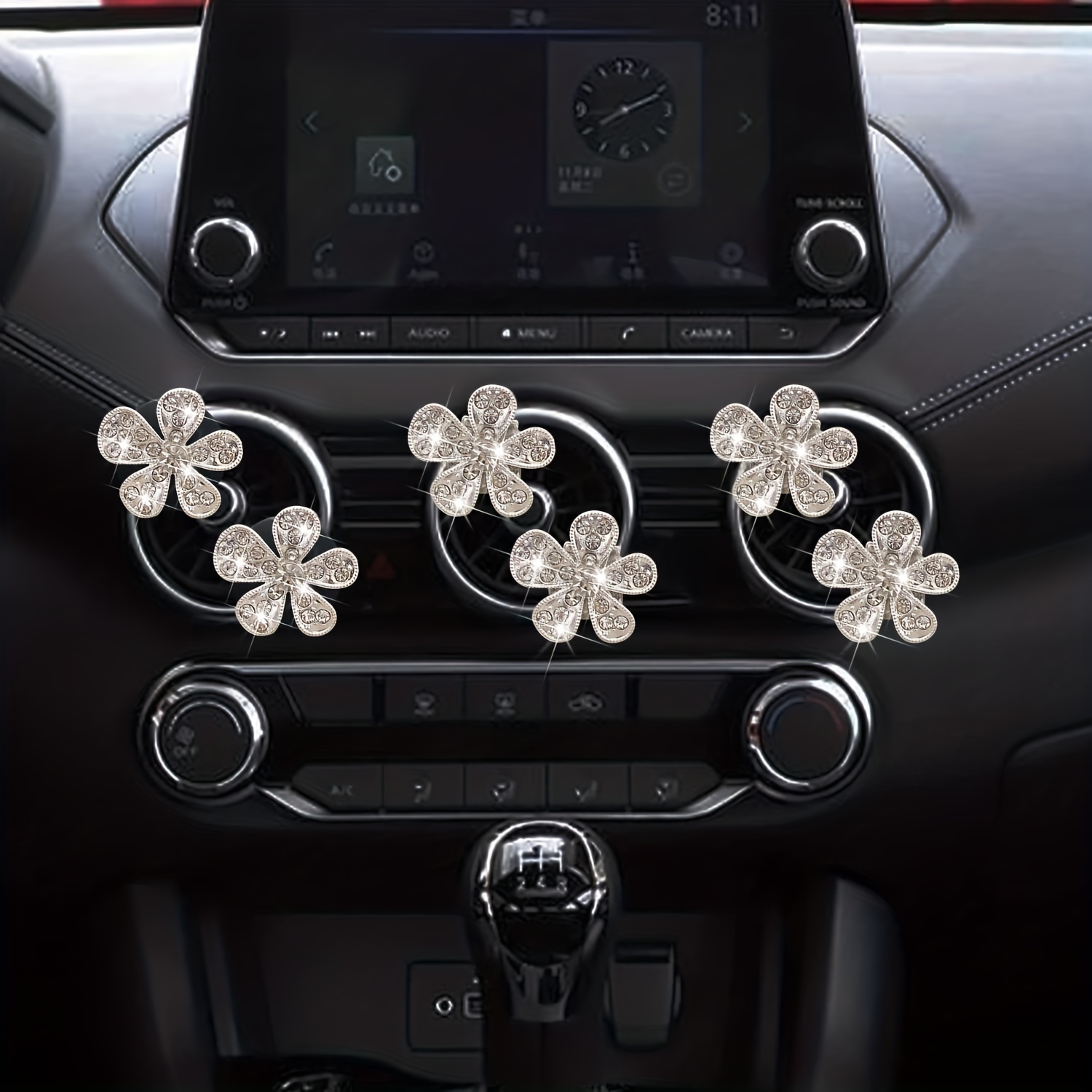 Rhinestone Petal Car Air Outlet Decoration