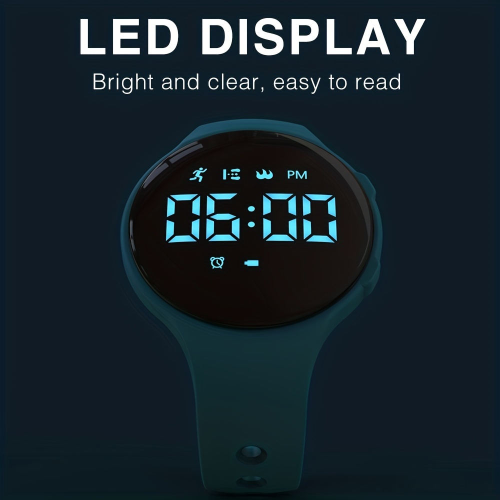 Montre Podomètre LED Pour Garçons Et Filles, Suivi Des Pas Numériques,  Réveil Vibrant, Chronomètre - Temu France