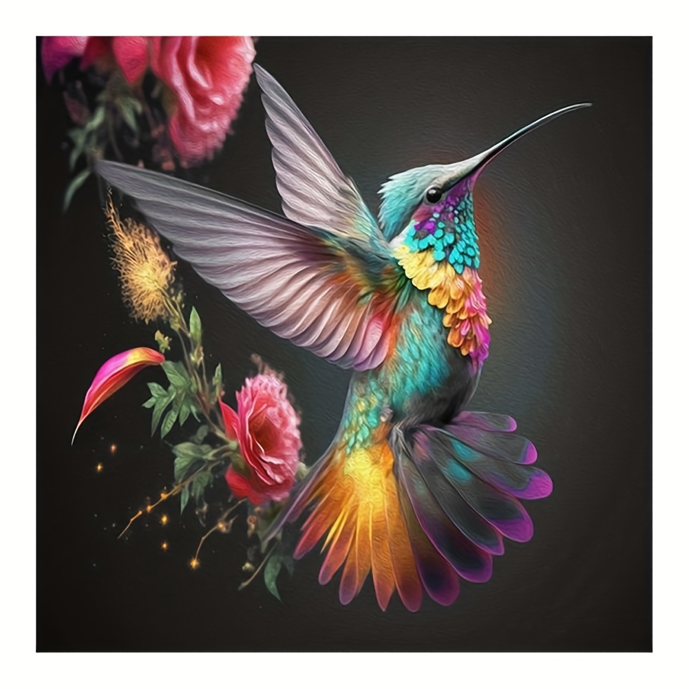 Hummingbird Diamond Paintings On Flowers - Temu