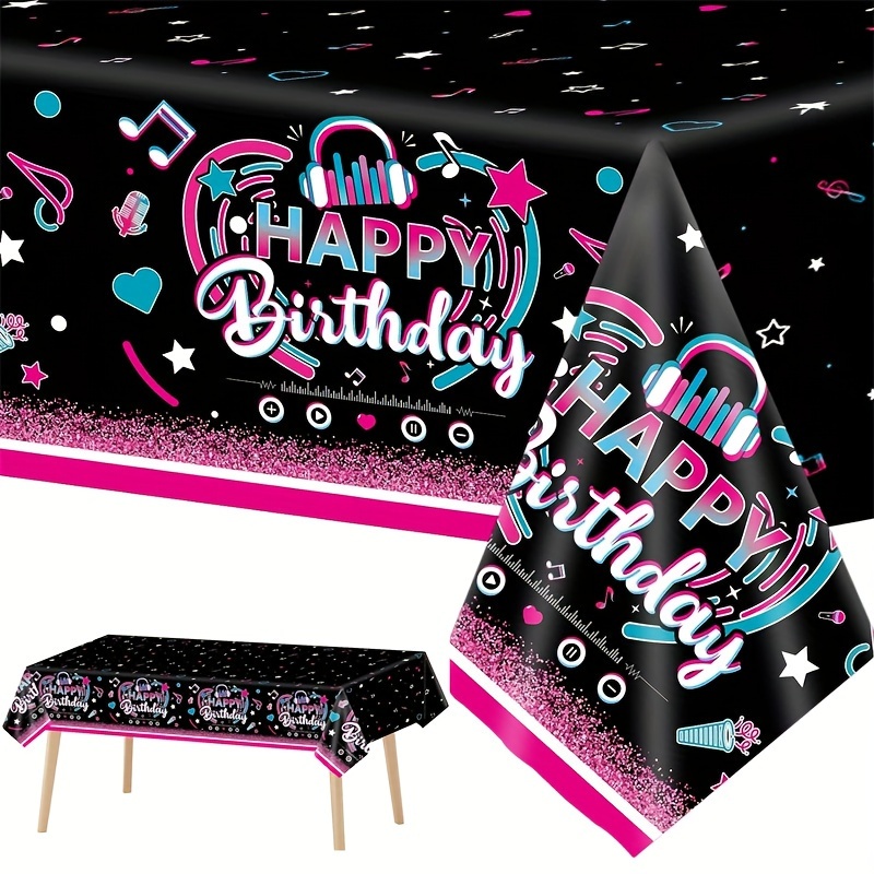 90s Hip Hop Music Party Tablecloth Happy Birthday Table - Temu