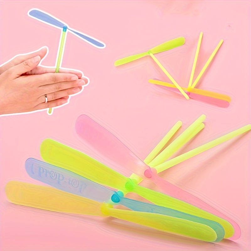 20 Pcs Plastic Bamboo Dragonfly Hand-cranked Toy