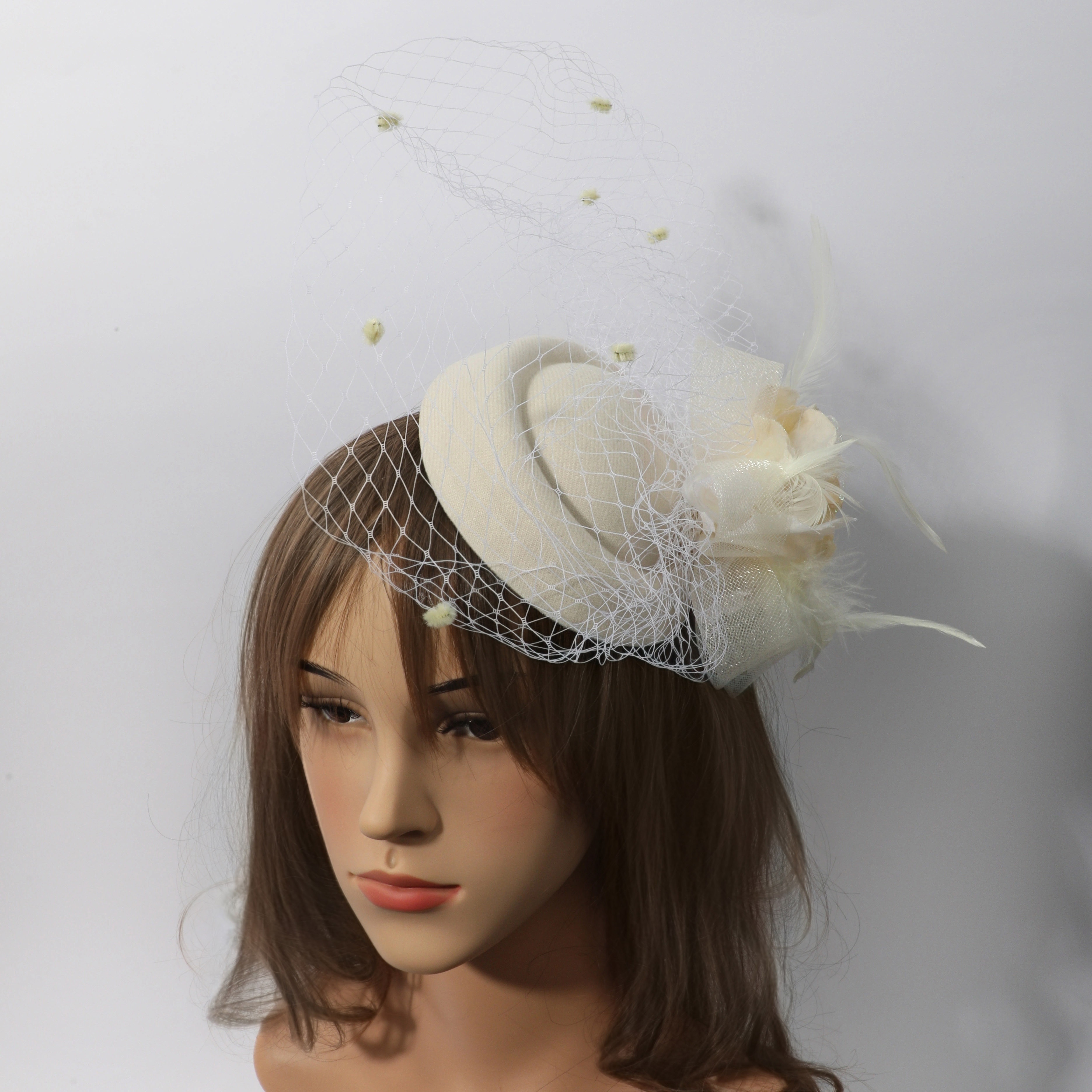 1pc Women Hair Clip Flower Feather Head Piece Birthday Horse Race Wedding  Hat Derbyhat Church Hat Accessories