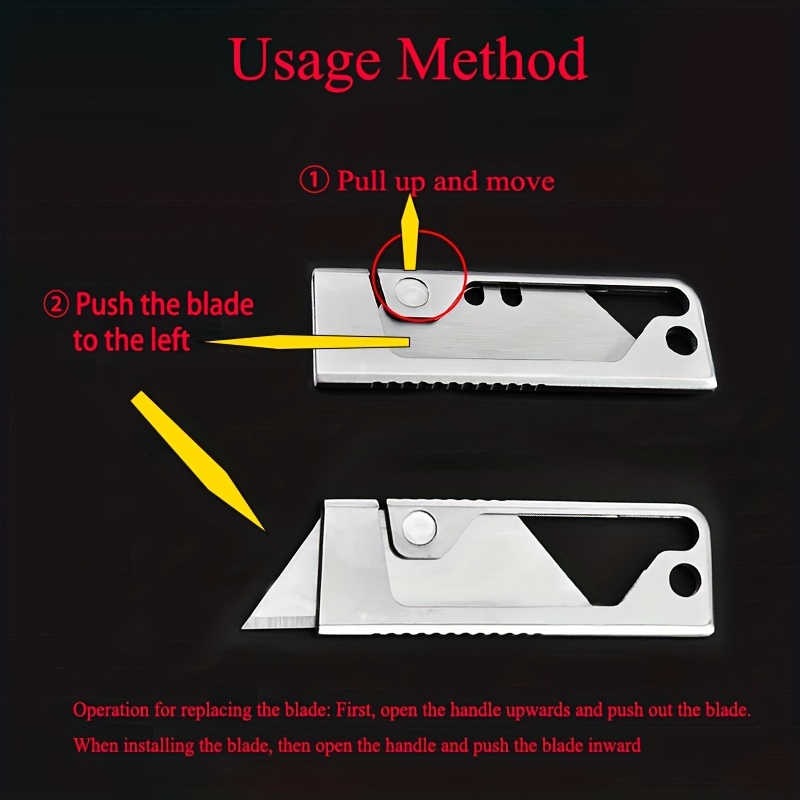 stainless steel mini pocket utility knife sharp portable box paper cutter diy repair manual tool edc metal stationery knife 8