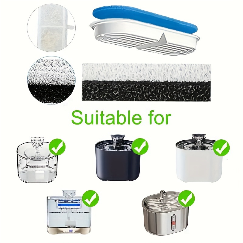 

4/8 Sets Automatic Cat Water Fountain Filter Replacement With Activated Carbon And Ion Exchange Resin, Removes Odor And Smell For Indoor Cats