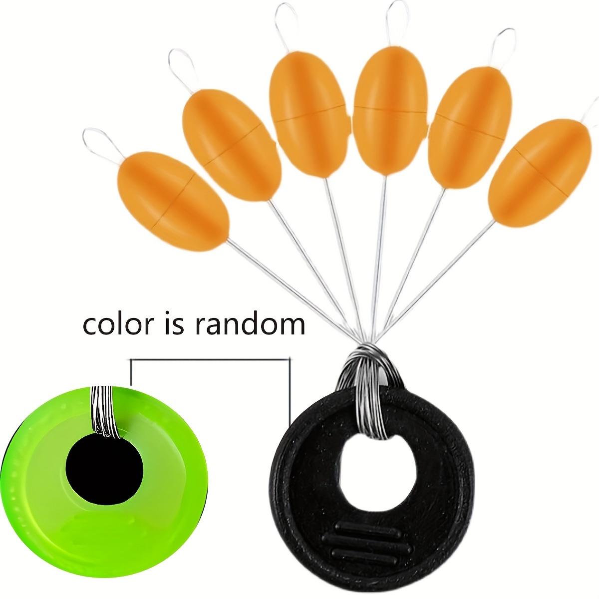 Fishing Rubber Bobber Stoppers Oval Fishing Float Stops Colorful