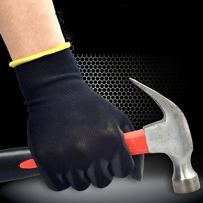 Ultra thin Pu Coated Work Gloves Nylon Shell Black - Temu