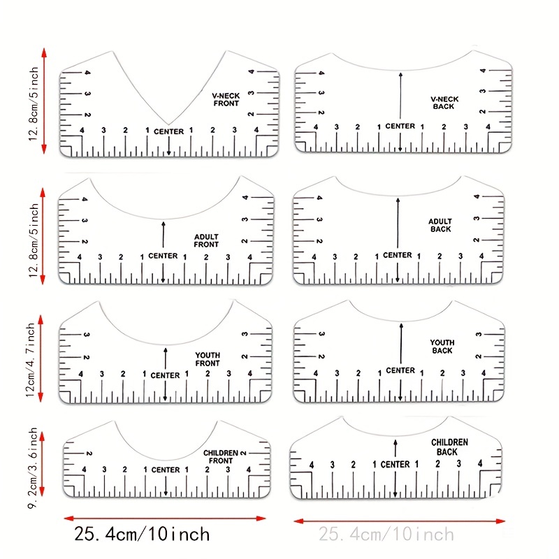 👕 8Pcs T-Shirt Ruler Guide Set - Perfect Alignment Tool…