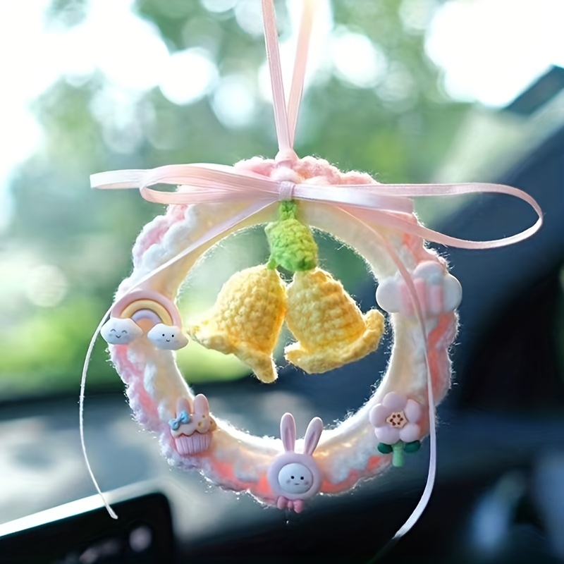 Car Pendant Car Rearview Mirror Pendant Hanging Decoration Wool Rope Handmade Weaving Car Interior Decoration