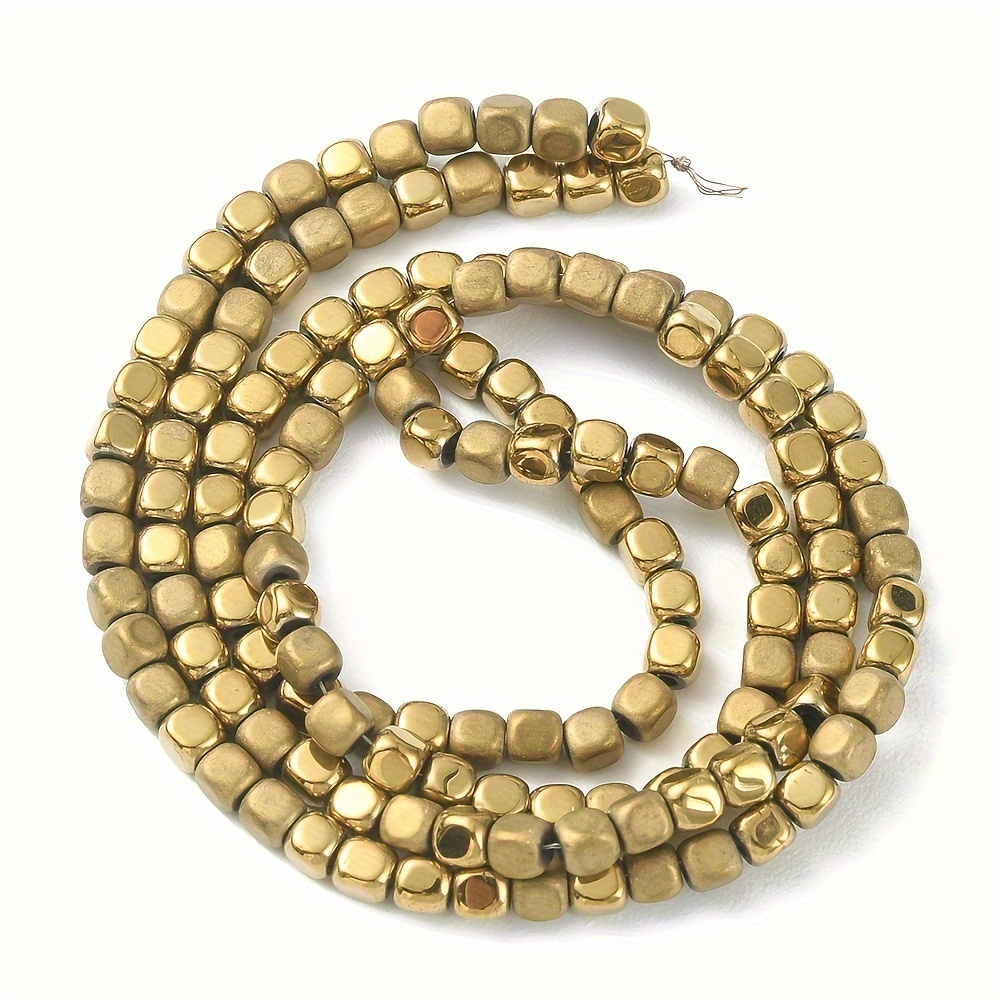 1 Strand 14K Gold Plated Hematite Beads for DIY Jewelry Making