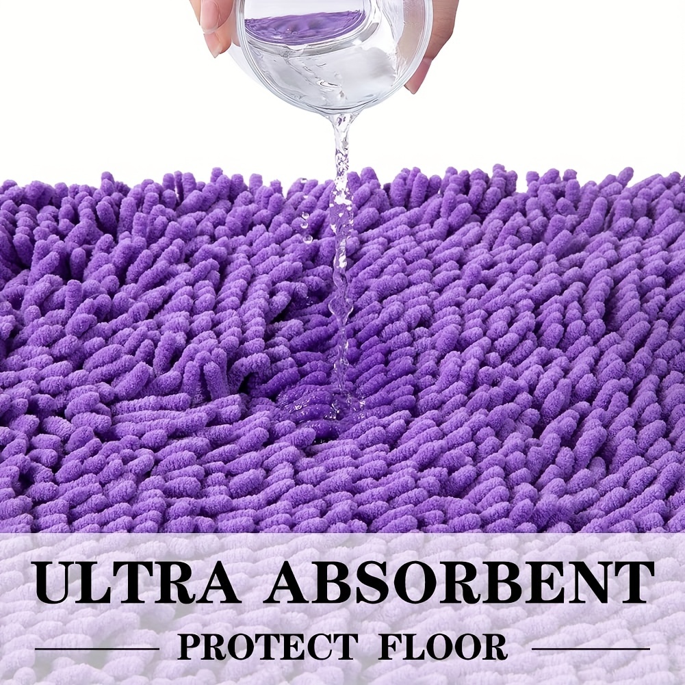 Purple Solid Non-slip Bathroom Floor Mat