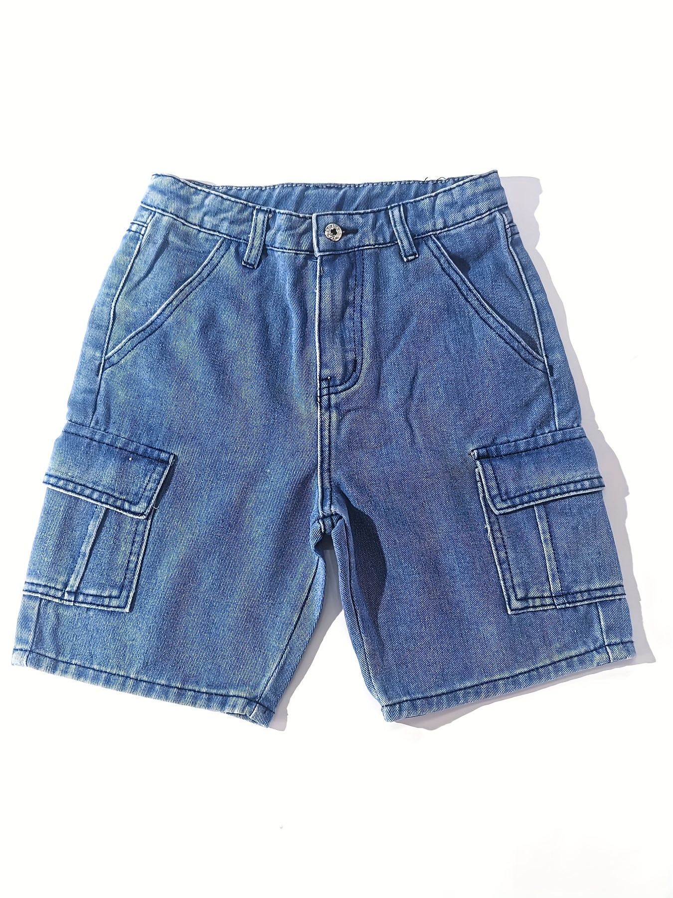 Pantalones Cortos De Mezclilla De Moda Para Niños Con - Temu