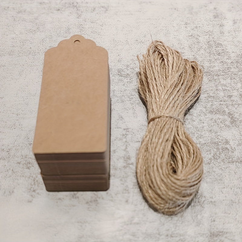 Tags And 20 Meters Of Hemp Rope Kraft Paper Blank Diy Tag - Temu