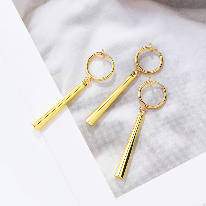 Anime Thorn Pointed Cone Drop Ear Clips Earrings For - Temu