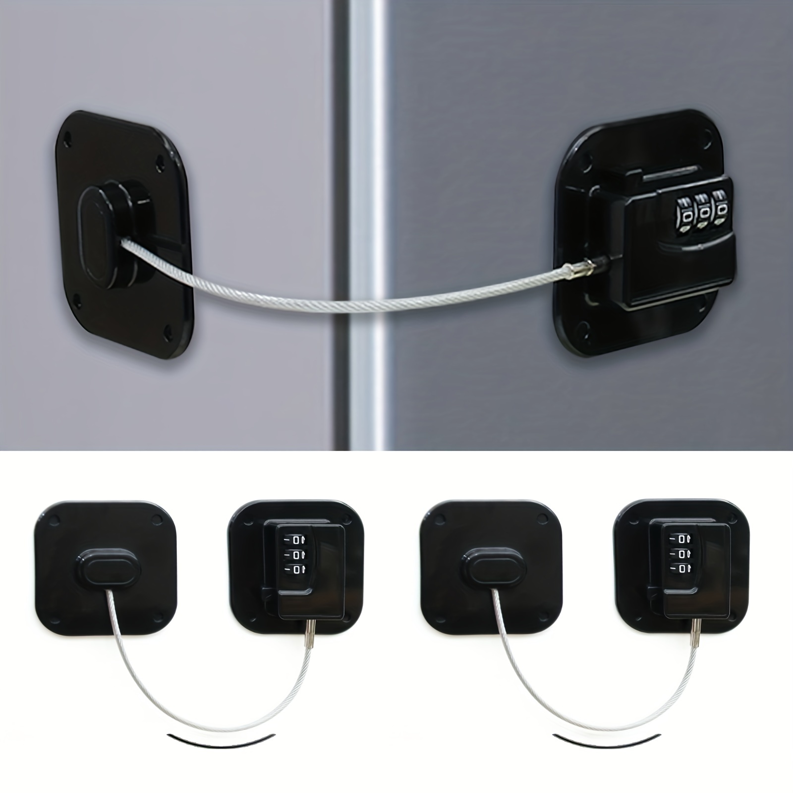 Fridge Lock, Refrigerator Lock for Children, Mini Fridge Locks for Kids 2  Pcs