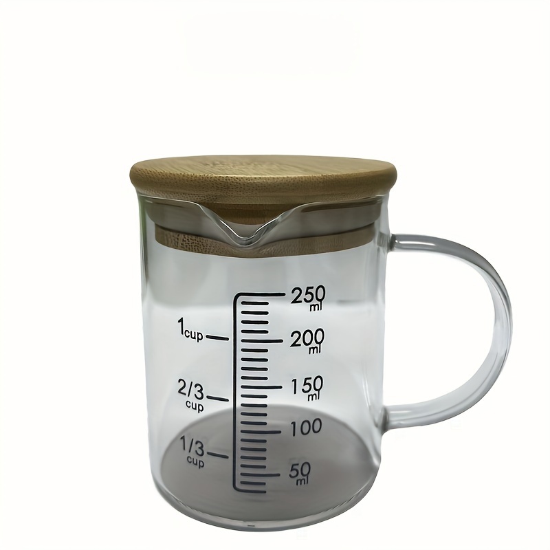 1pc High Borosilicate Glass Measuring Cup With Scale, Microwave