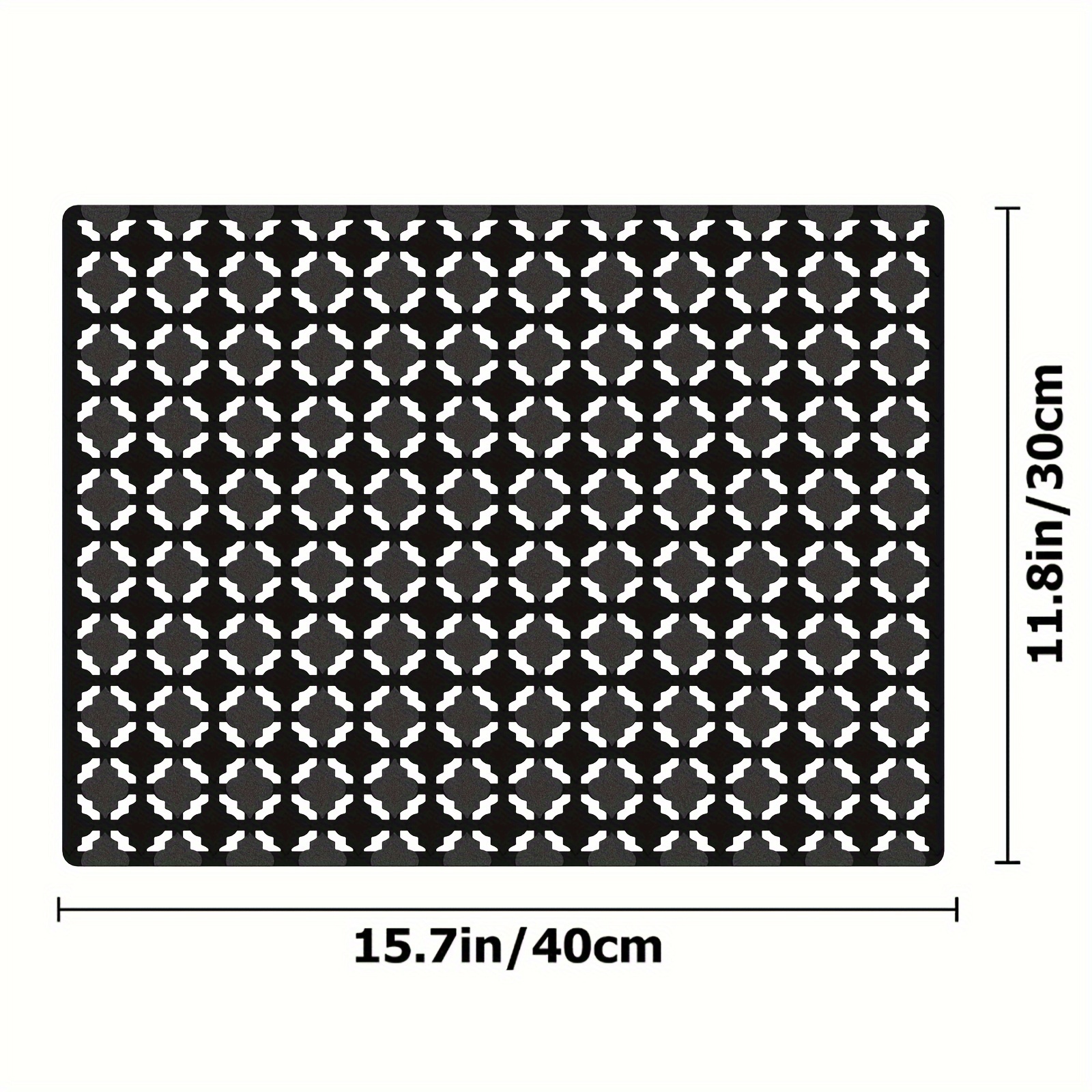 Drain Pad, Dish Drying Mat, Black Pattern Ling Type Grid Sink Pad