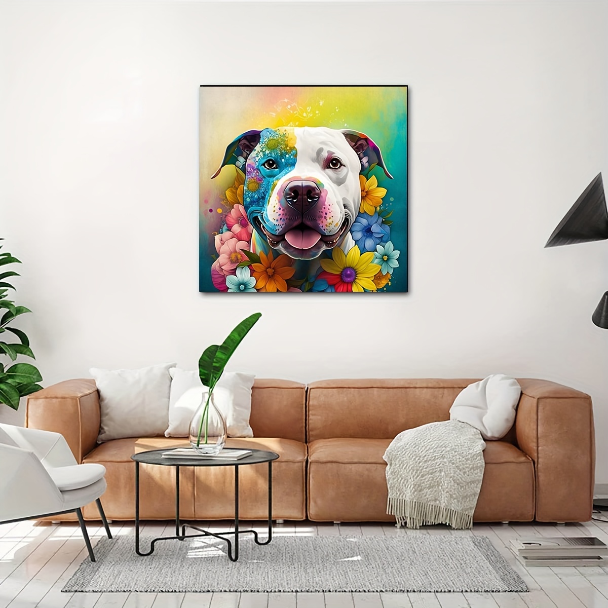 5d Dog Mom And Puppy Diy Round Artificial Diamond Painting - Temu