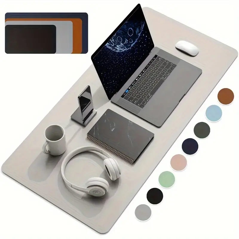 Large Size Office Desk Protector Mat Pu Leather Waterproof - Temu