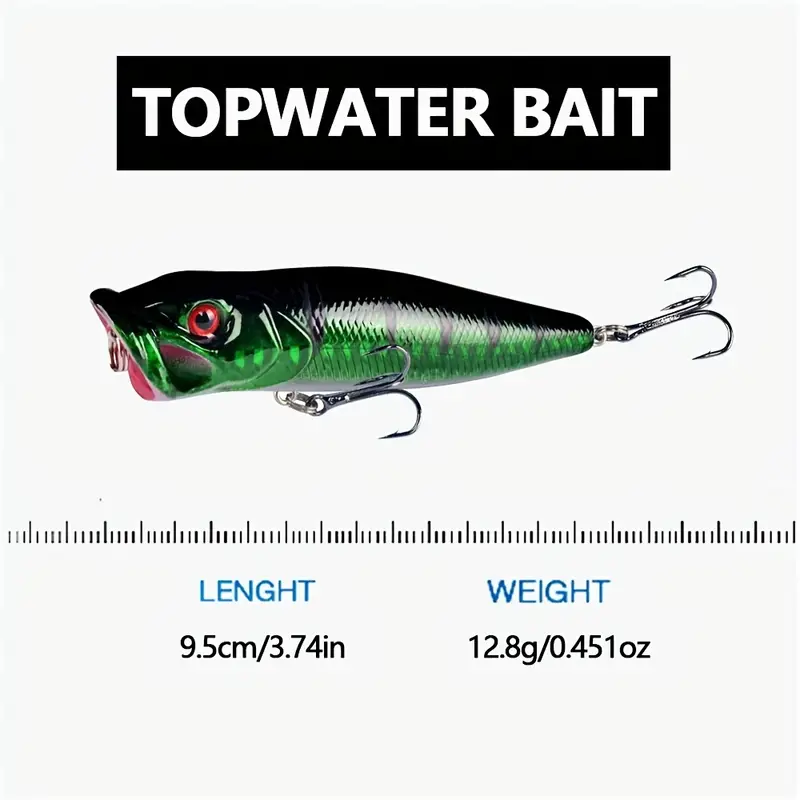 5-Pack of Bionic Hard Bait Topwater Poppers - Perfect for Freshwater &  Saltwater Fishing!