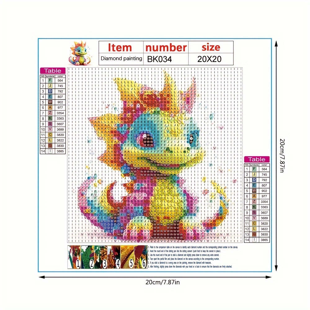 Colorful Little Dinosaur Diamond Painting Set 5d Diamond Art - Temu