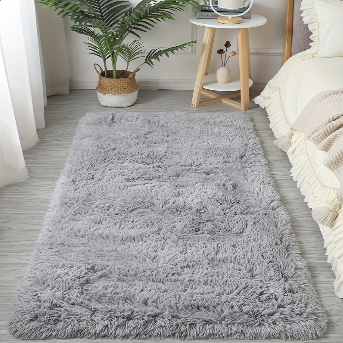 Alfombra pequeña de 2 x 3 pulgadas, color beige claro, alfombras esponjosas  para dormitorio, entrada, pasillo, alfombra lavable súper suave, alfombra