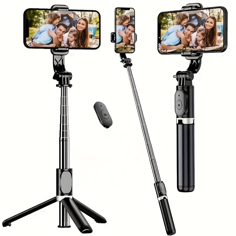  Palo selfie portátil, trípode de mano para teléfono con control  remoto inalámbrico desmontable, trípode para selfie stick para iPhone 14 13  12 11 pro Xs Max Xr X 8 7 Plus