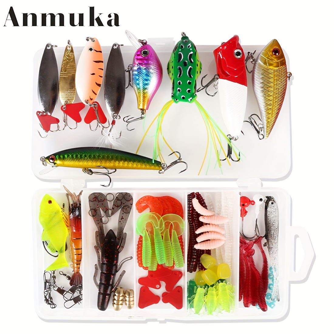 Complete Fishing Lures Set: Catch Bass, Trout & Salmon with Crankbait,  Spinner Baits, Soft Worms & More!