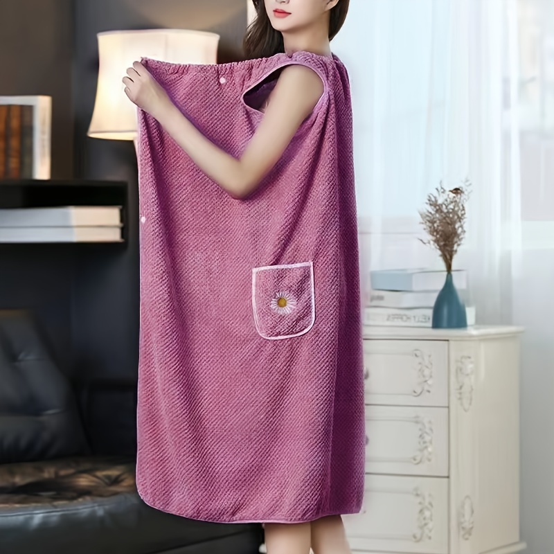 TEMU Plus-size Coral Velvet Can Wear Bath Towels Do Not Lose Hair Do Not Fade Adult Bathrobe