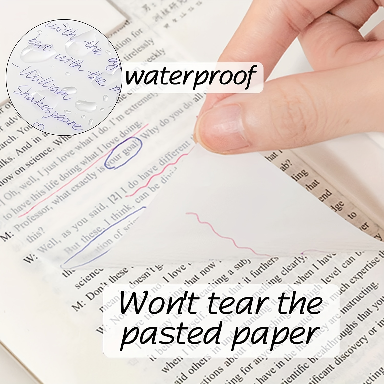 Transparent Sticky Note Pads Waterproof Self adhesive Pad - Temu